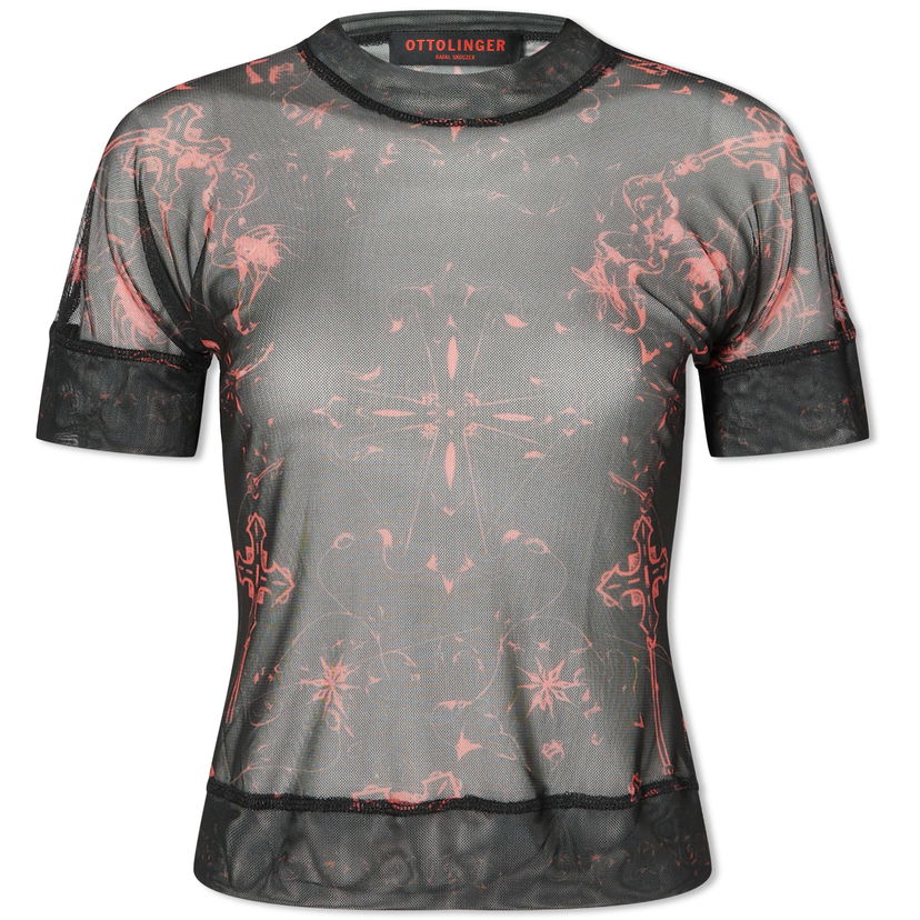 T-shirt Ottolinger Ottolinger Mesh T-Shirt Svart | 100119-SKRIBB