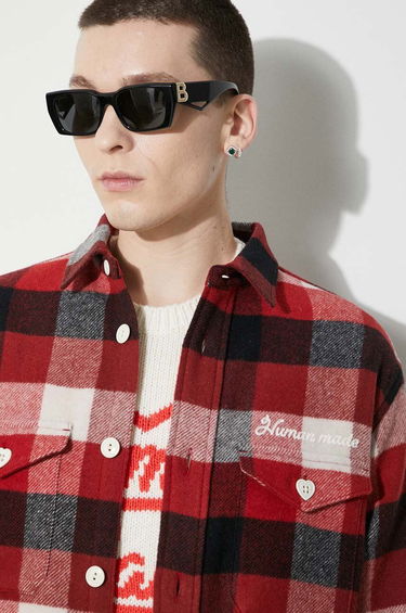 Skjorta Human Made Wool Check Relaxed Shirt Röd | HM26SH011, 4