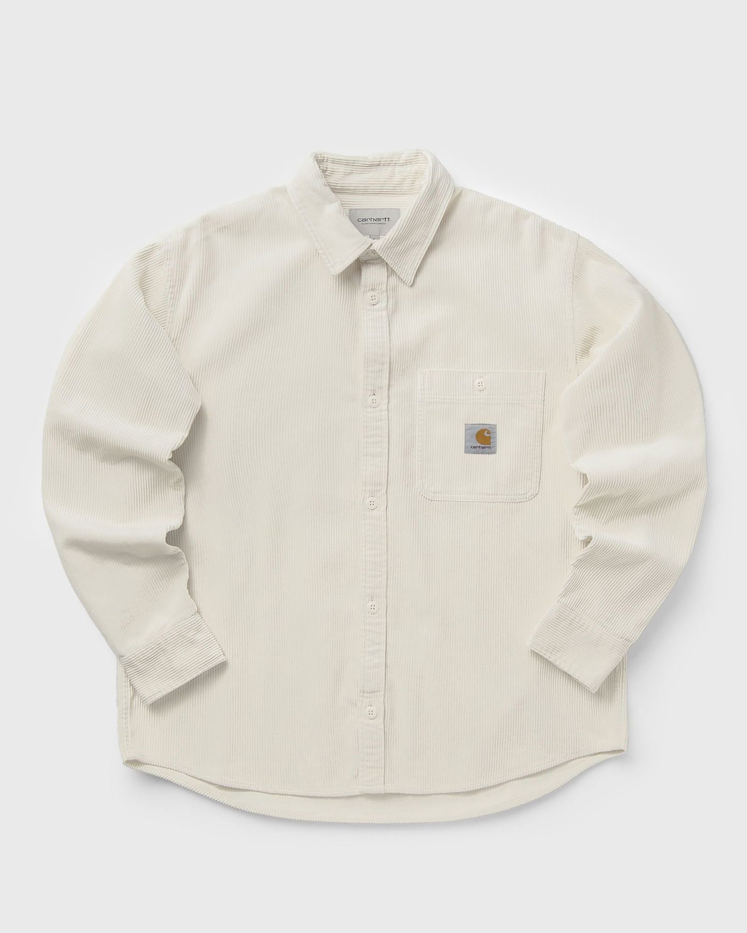 Skjorta Carhartt WIP Long Sleeve Flint Corduroy Button-Up Shirt with Chest Pocket Beige | I035837-1NG.XX, 0