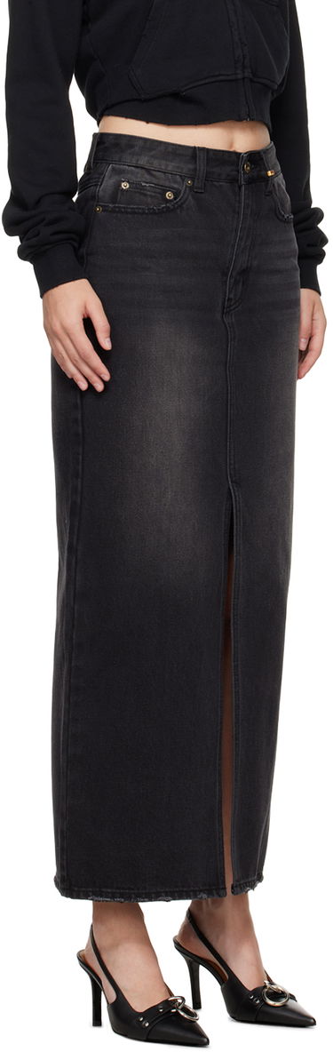 Kjol We11done We11done Washed Denim Maxi Skirt Svart | WD-DS2-24-373-W-BK, 1