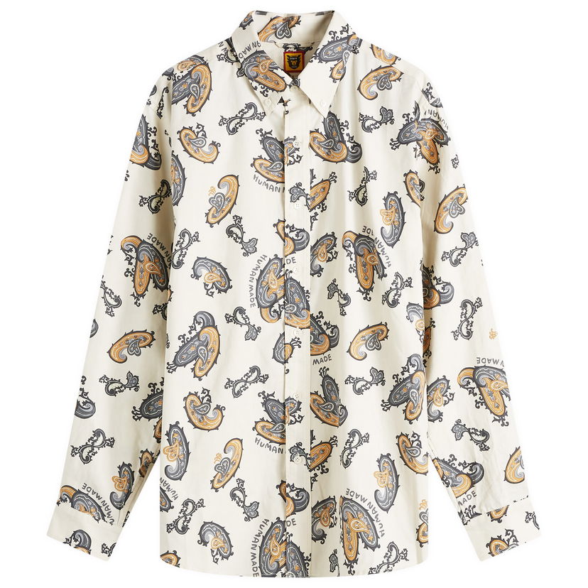 Skjorta Human Made Paisley BD Shirt, Size Large Vit | HM28SH008-WH