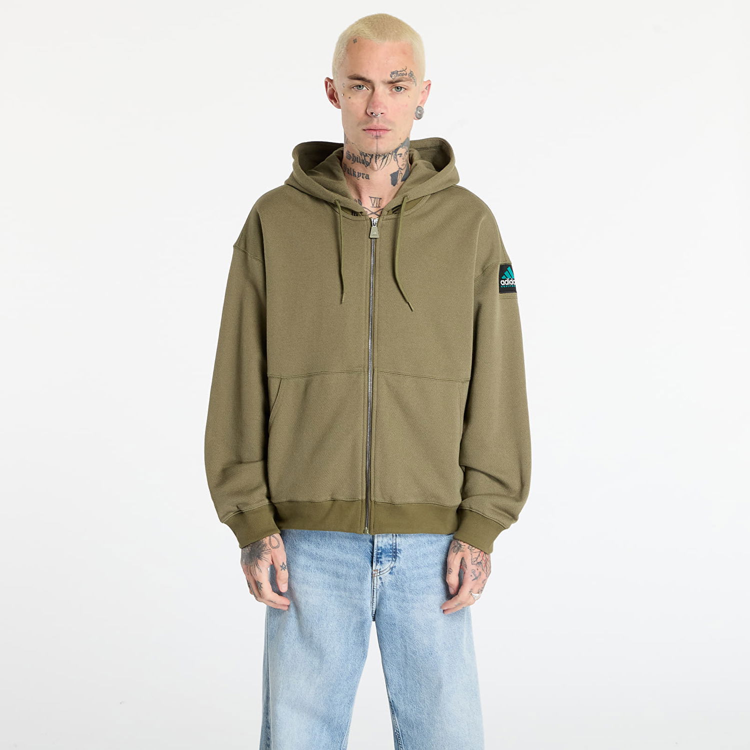 Sweatshirt adidas Originals Equipment Reflective Hoodie Full-Zip Grön | JV7650, 0