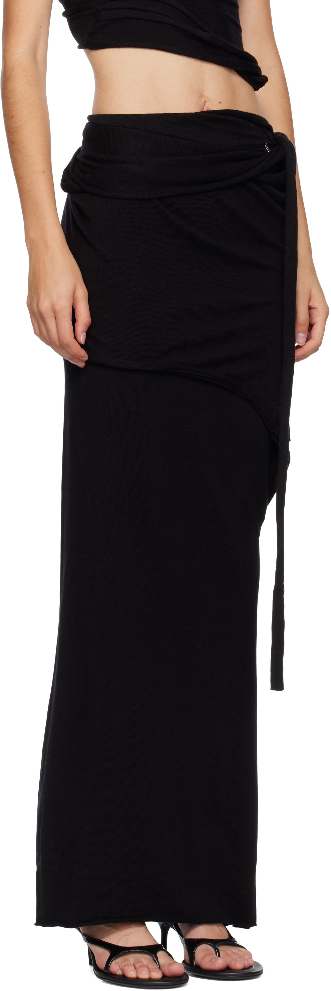 Kjol Ottolinger Ottolinger Lounge Drape Maxi Skirt Svart | 107-302007-01, 1