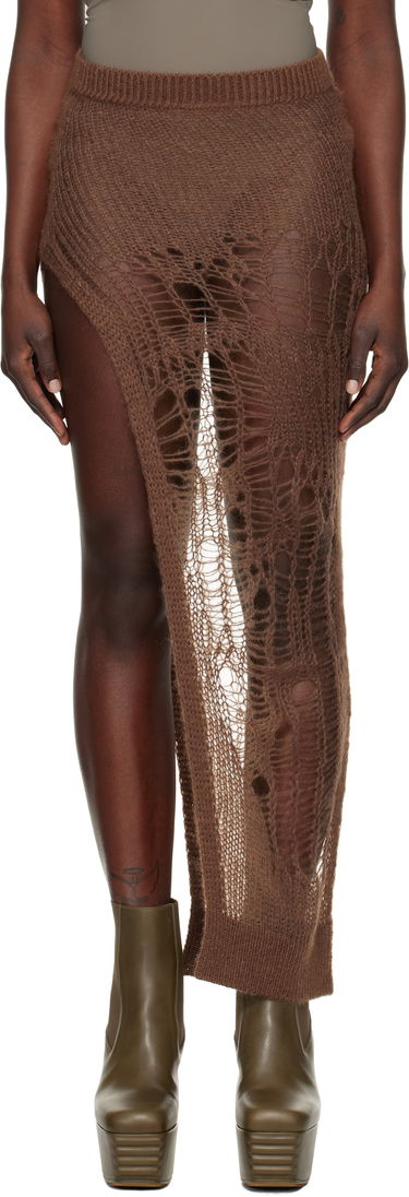 Kjol Rick Owens Rick Owens Hollywood Spider Ziggy Maxi Skirt Brun | RP01E7605 KNETMH, 0