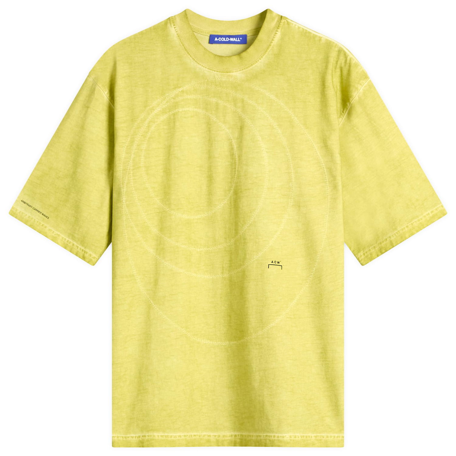 T-shirt A-COLD-WALL* A-COLD-WALL* Men's Frequency T-Shirt, Size Large Gul | ACWMTS213-YLW, 0