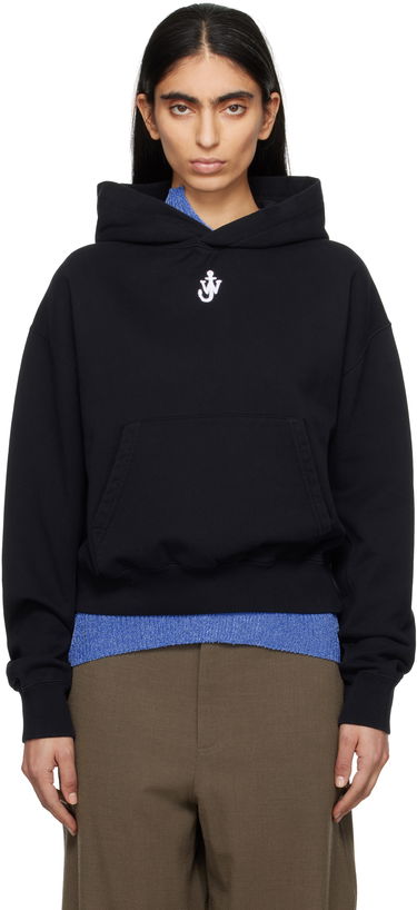 Sweatshirt JW Anderson JW Anderson Anchor Logo Cropped Hoodie Svart | JW0216-PG1719, 0