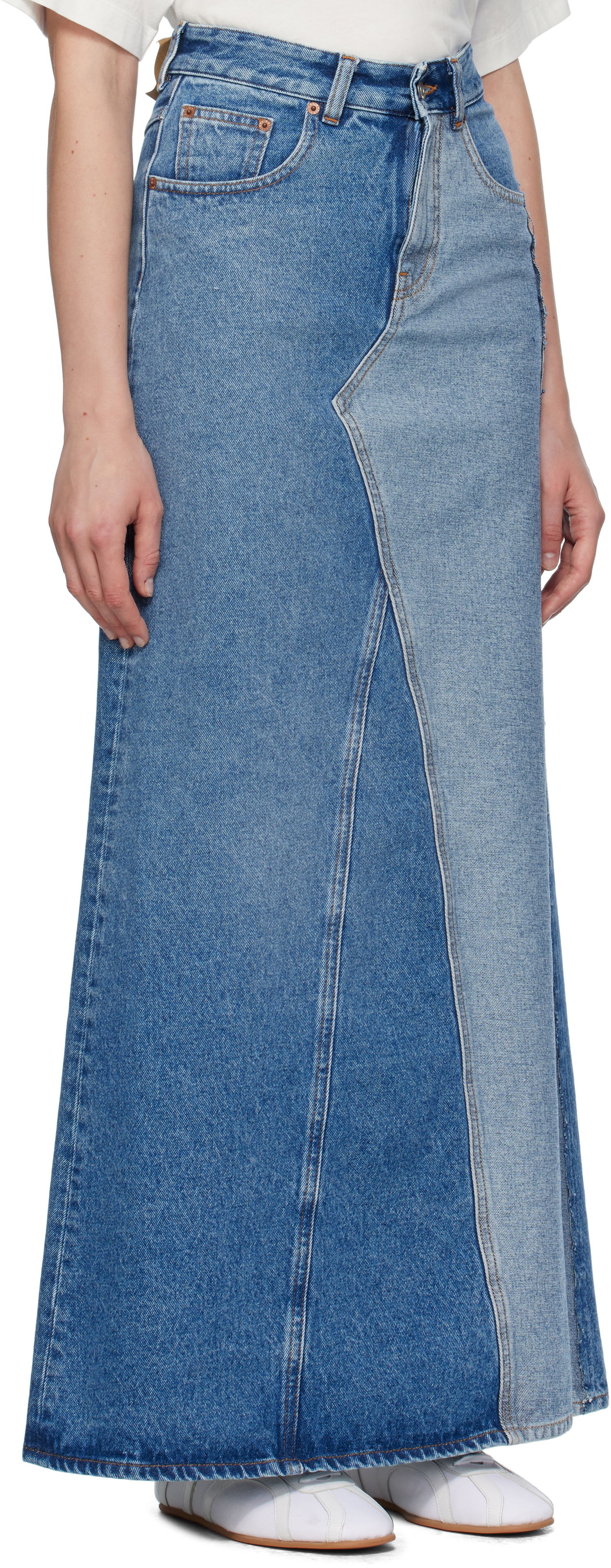 Kjol Maison Margiela MM6 Maison Margiela Faded Denim Maxi Skirt Blå | S52MI0025 M30018, 1