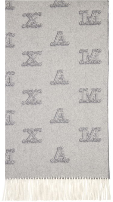 Halsduk Max Mara Wsklause Monogram Jacquard Fringed Scarf Beige | 2524546302600, 2