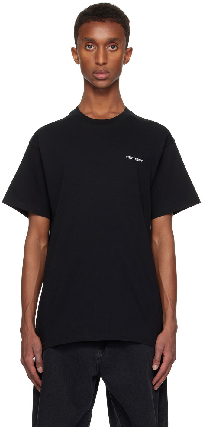 T-shirt Carhartt WIP Black Embroidered Logo T-Shirt Svart | I030435