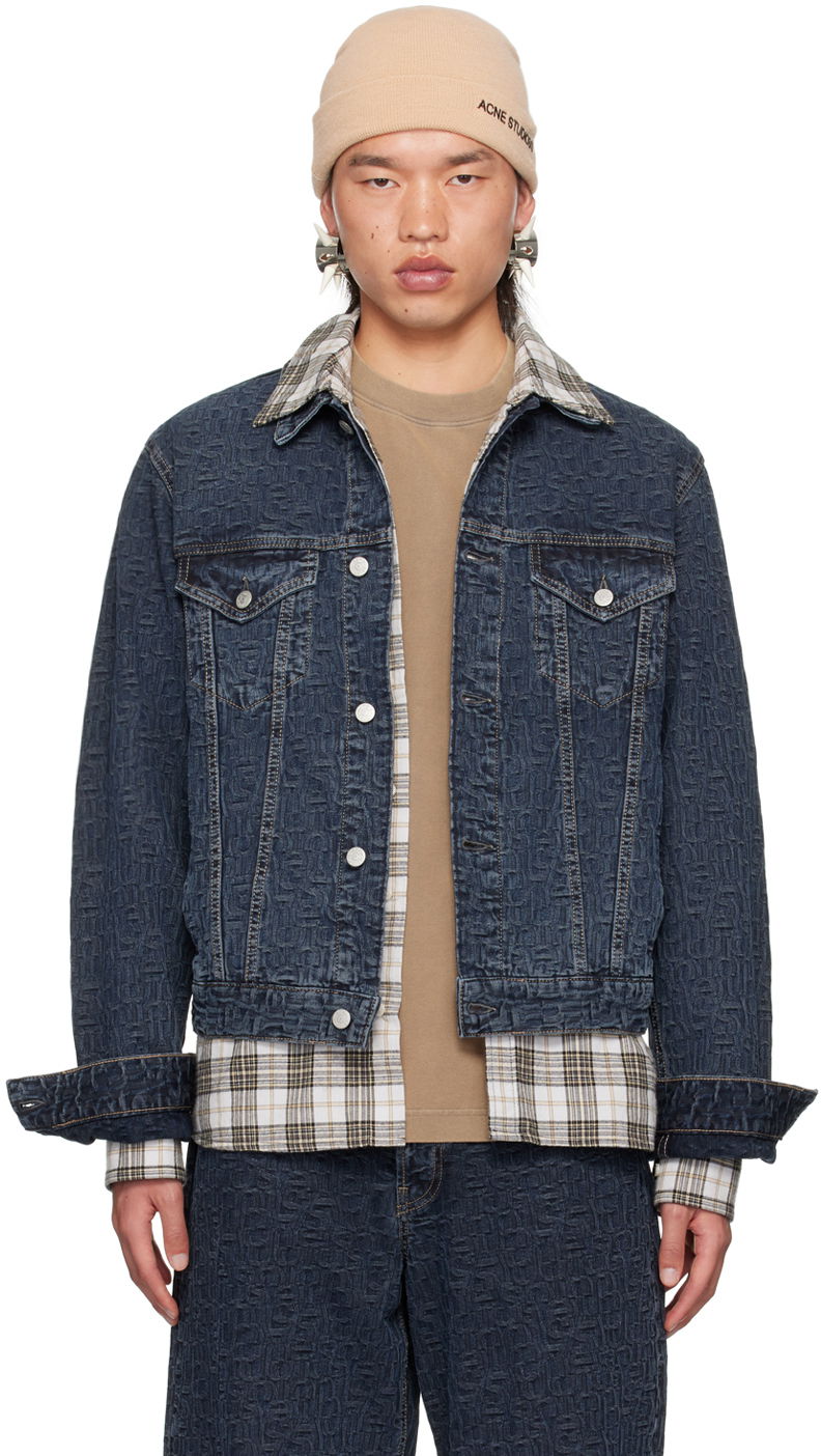 Jacka Acne Studios Blue Cropped Denim Jacket Blå | B90775-