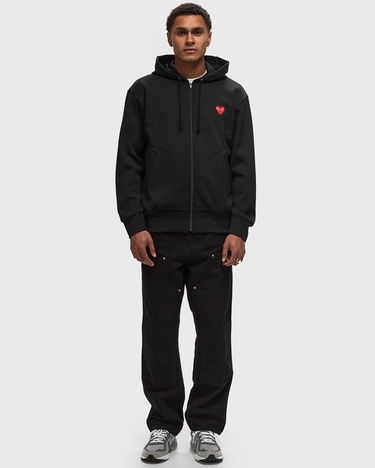 Sweatshirt Comme des Garçons Play Comme des Garcons Full-Zip Hoodie Red Heart Svart | AX-T172-051-1, 2