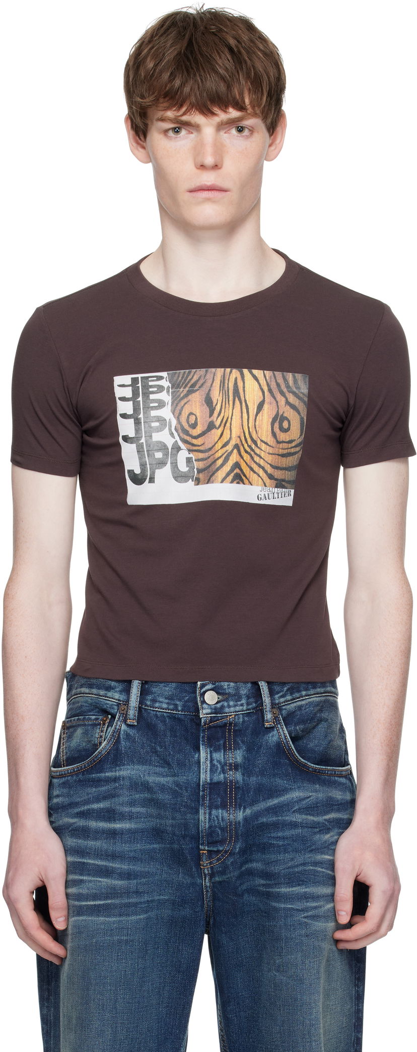 T-shirt Jean Paul Gaultier Jean Paul Gaultier Printed Wood T-Shirt Brun | 25/03-W-TO294-J002-710060