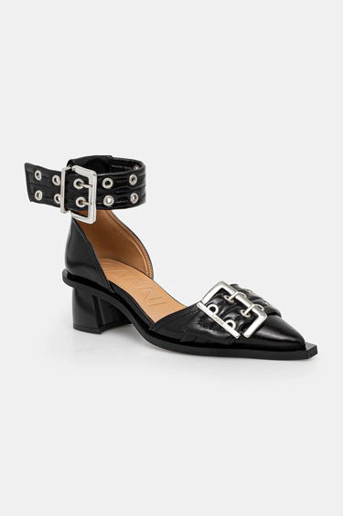 Sneakers och skor GANNI Buckle Open Cut Pumps Svart | S2891, 0
