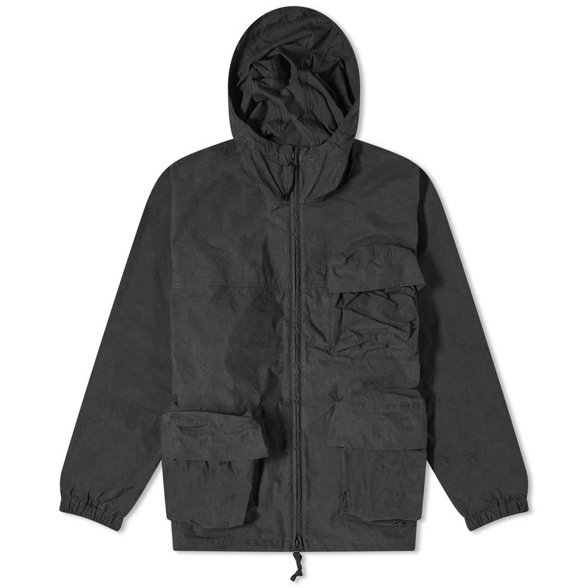 Parkas Snow Peak C/N Hooded Parka Jacket with Flap Pockets Svart | JK-20AU007-BK