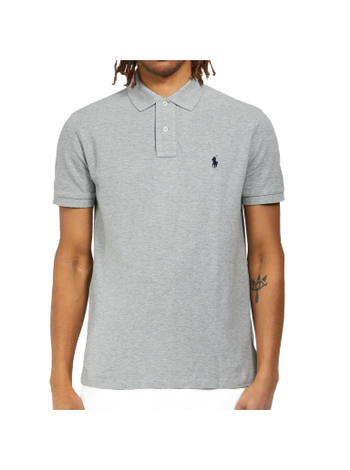Polotröja Polo by Ralph Lauren Custom Slim Fit Mesh Polo Shirt Grå | 710782592003