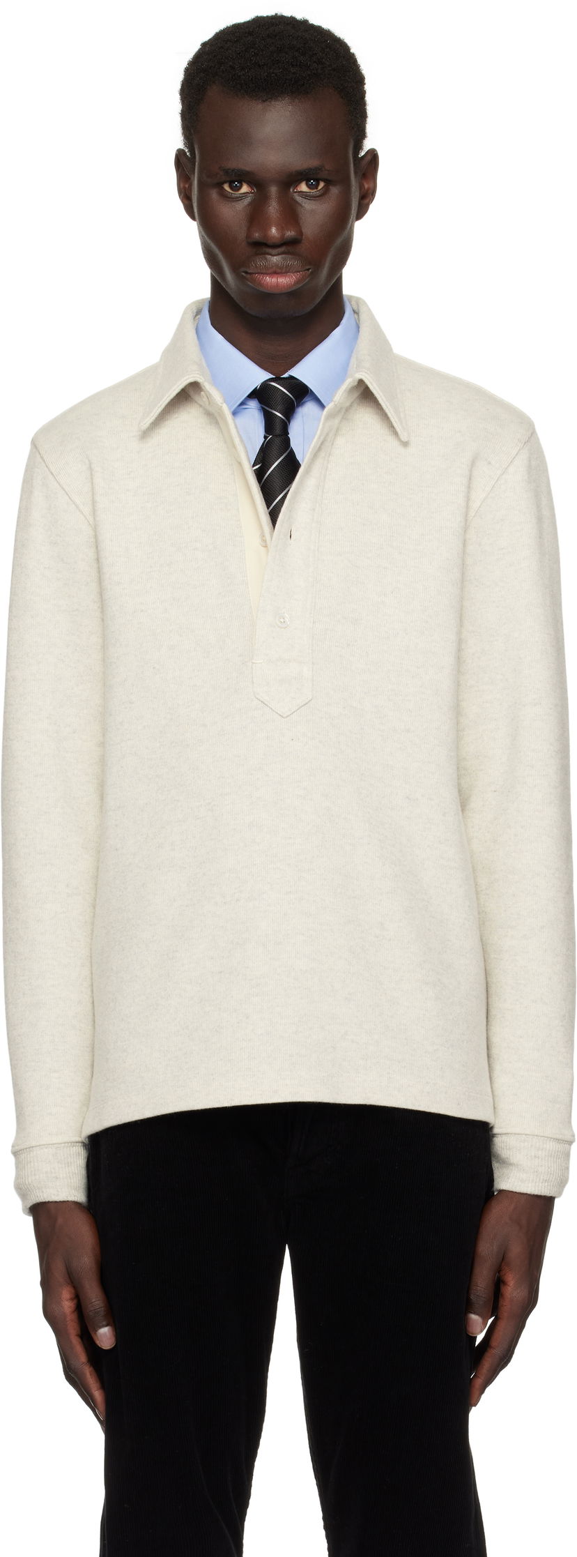 Sweater Tom Ford TOM FORD Cotton Blend Rugby Polo Beige | JPL017-JMC049S25