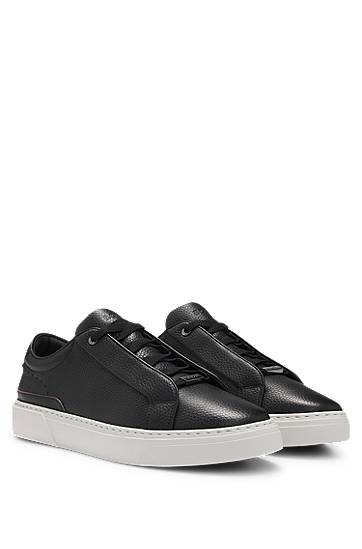 Kläder och accessoarer BOSS Gary Grained Leather Trainers Svart | 50545153, 0
