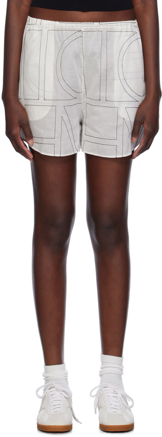 Shorts TOTEME TOTEME Monogram Print Shorts Vit | 243-WRB1141-FB0239, 0