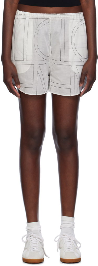 Shorts TOTEME TOTEME Monogram Print Shorts Vit | 243-WRB1141-FB0239, 0