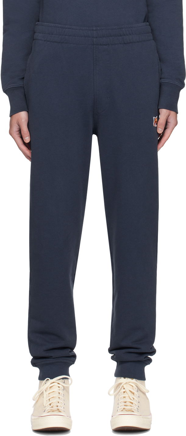Träningsbyxor MAISON KITSUNÉ Navy Fox Head Regular Sweatpants Mörkblå | LM01114KM0001