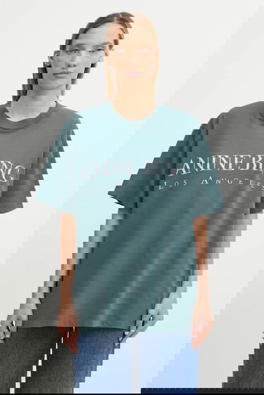 T-shirt Anine Bing Anine Bing Ashton Oversized T-Shirt Grön | A.08.10133, 0