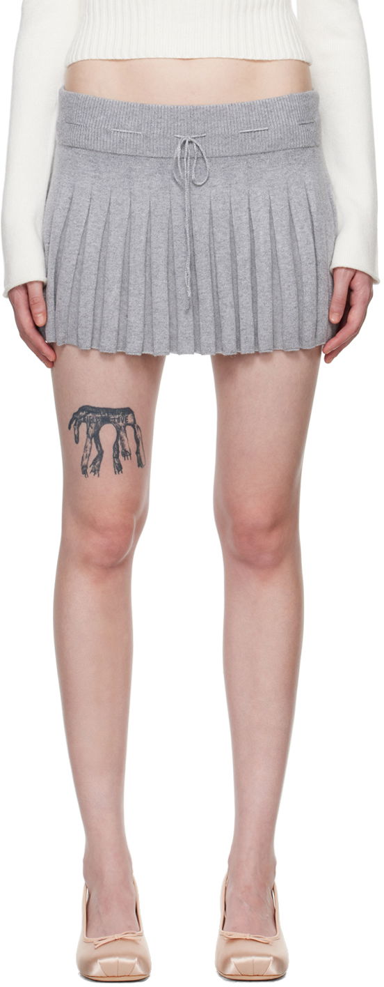Kjol GUIZIO Guizio Cielo Pleated Miniskirt Grå | H23610S020