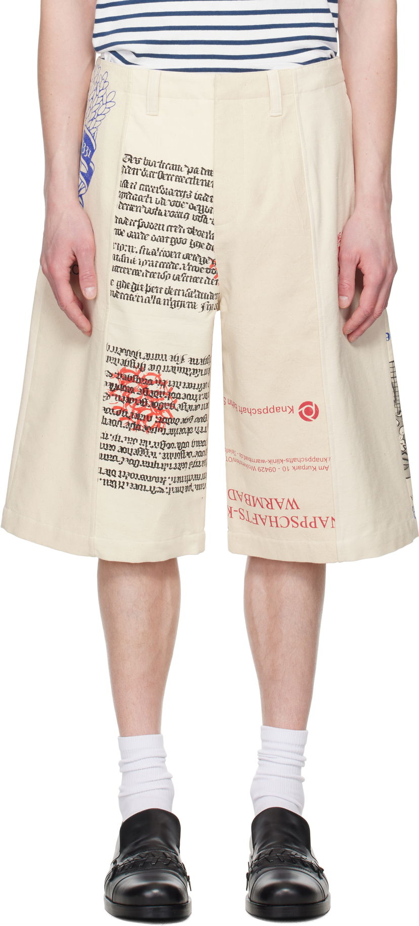 Shorts Marine Serre Marine Serre Regenerated Tote Bags Cargo Shorts Beige | USH006A UWOV0009
