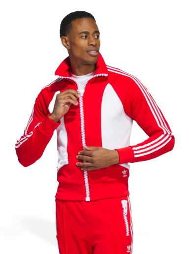 Jacka adidas Originals x Jeremy Scott Big Zip Jacket Röd | HY1812
