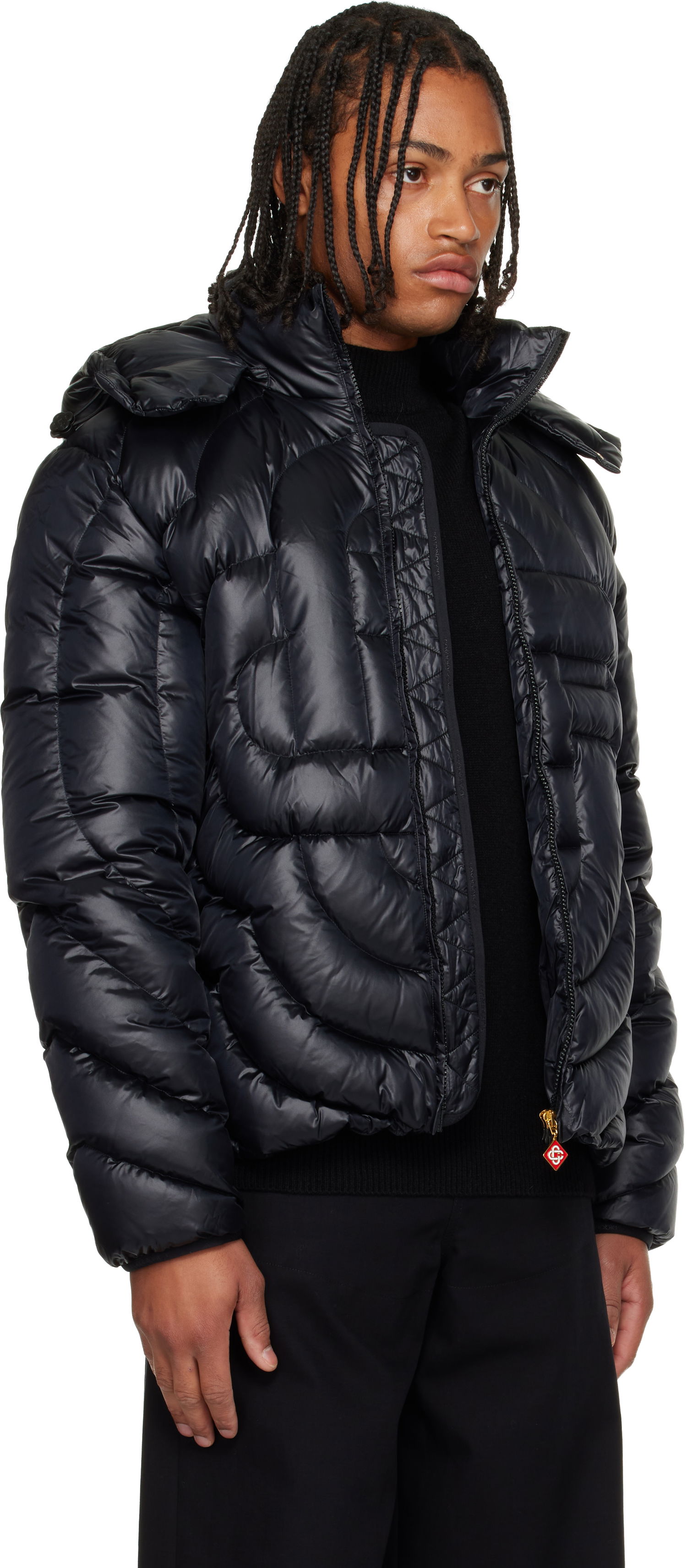 Pufferjacka Casablanca Monogram Quilted Nylon Down Puffer Jacket Svart | M-AW25-OT-140-01, 1