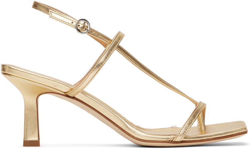 Tillbehör Aeyde Aeyde Elise Leather Toe-Post Heeled Sandals Metallisk | A11-HS-ASTS65CI-0121-902-007