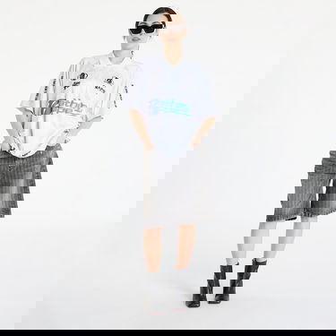 Polotröja BAPE A BATHING APE Flame Pattern Overall Print Half Zip Relax Fit Polo Shirt Vit | 001POL301304MWHT, 3