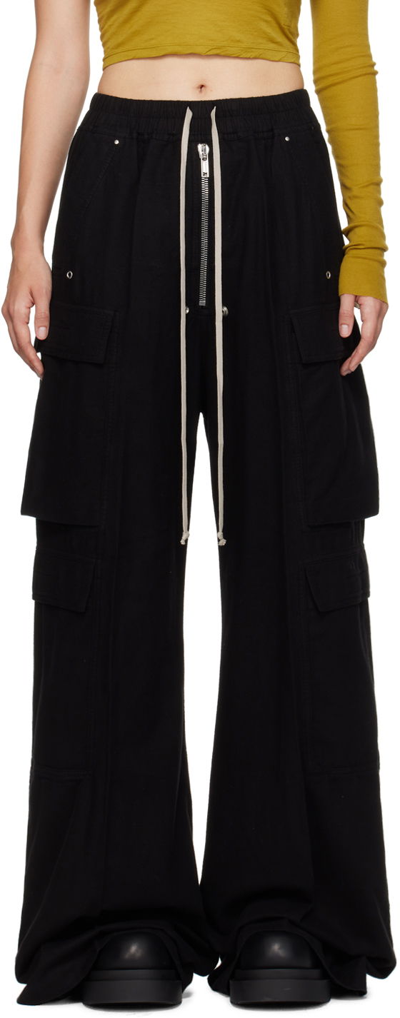 Cargo byxor Rick Owens Double Cargo Jumbo Belab Trousers Svart | DS02D2324 CFL