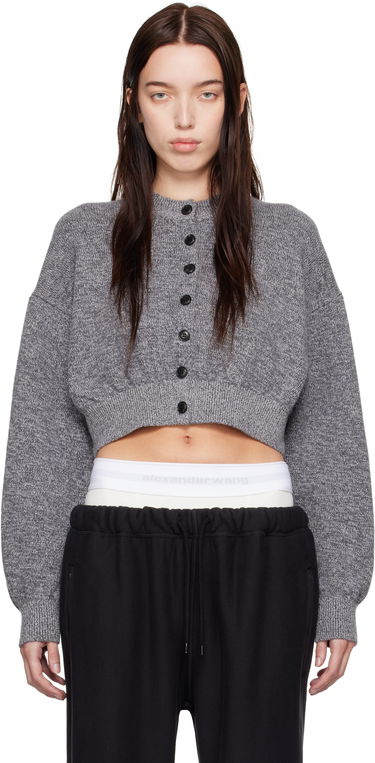 Sweater Alexander Wang Alexander Wang.t Cropped Cardigan Grå | 4KC4243015, 0
