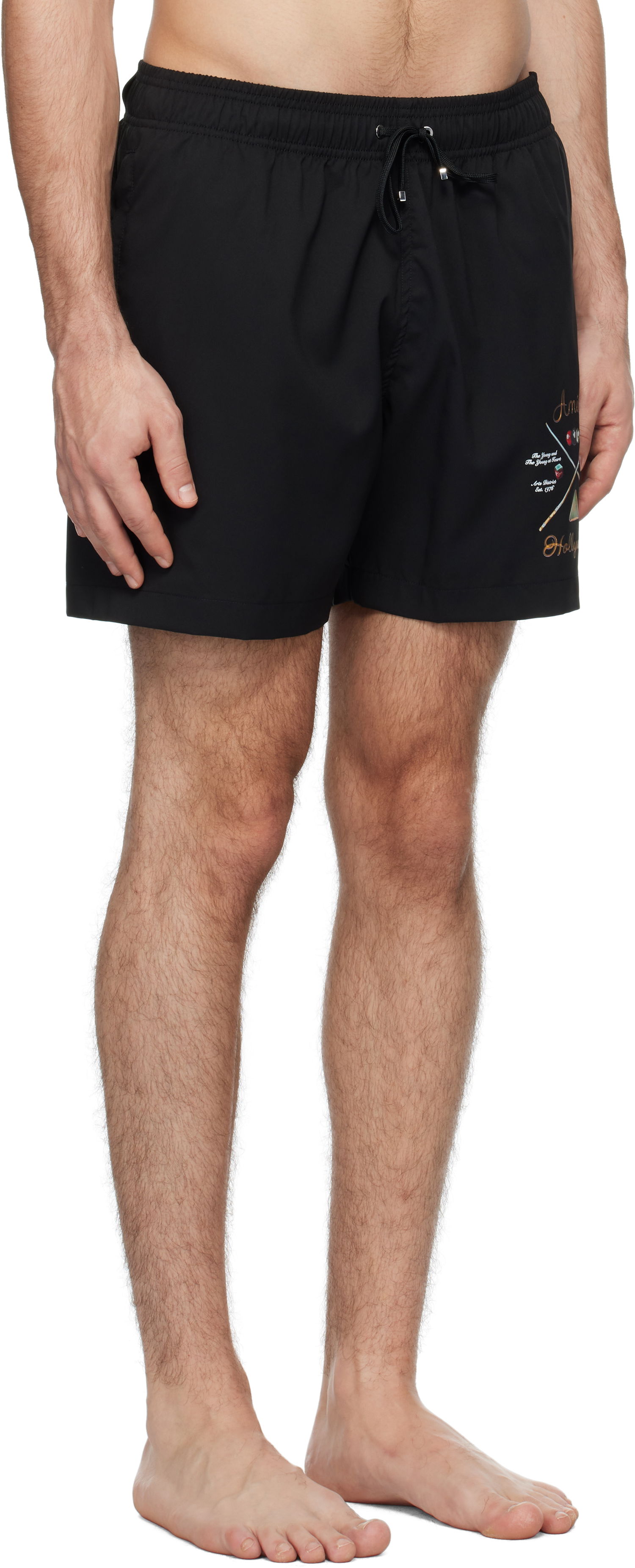 Badkläder AMIRI 'Pool Cue' Print Swim Shorts Svart | AMSWTK1026, 1
