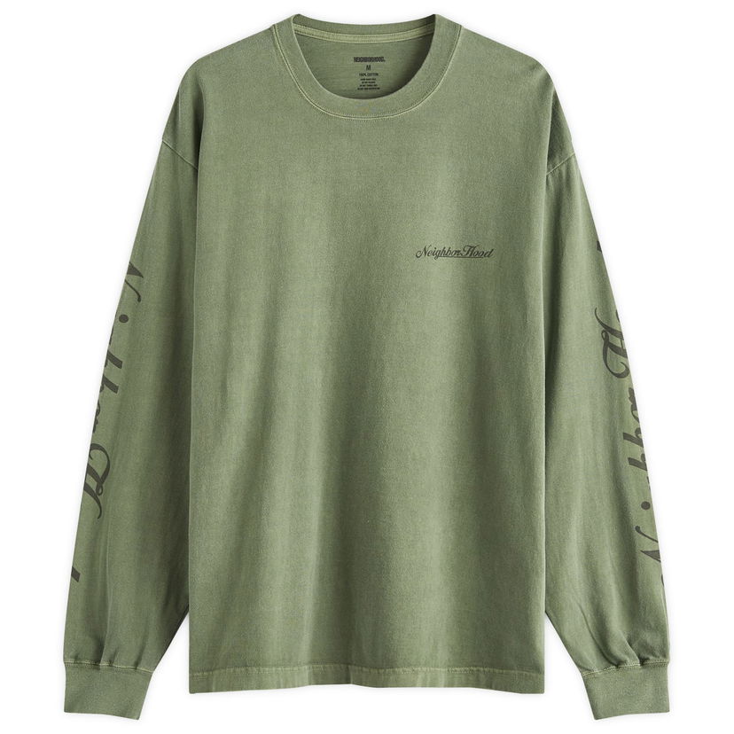 T-shirt Neighborhood Neighborhood LS-12 Long Sleeve T-Shirt Grön | 242PCNH-LT12-OLV