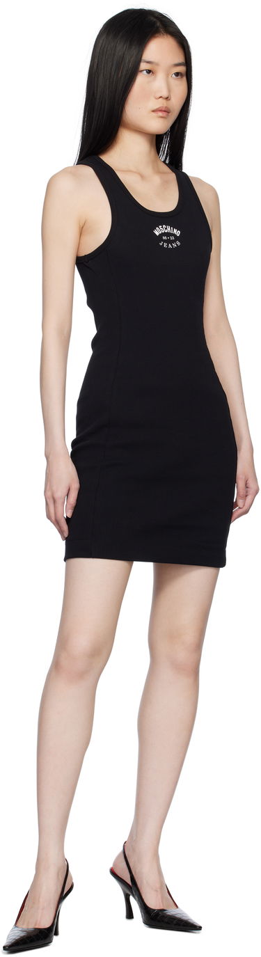 Klä Moschino Moschino Jeans Stretch Cotton Logo Minidress Svart | 251K10431, 3