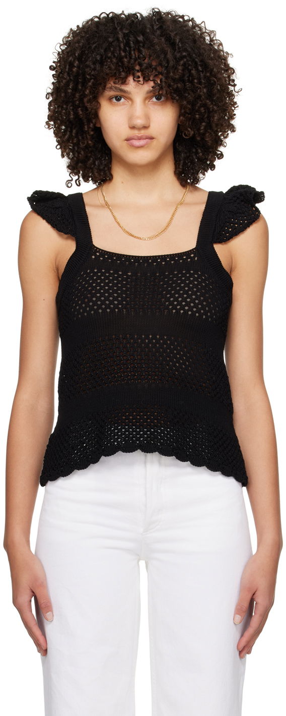 Linne A.P.C. Crocheted Tank Top Svart | COGDI-F23305