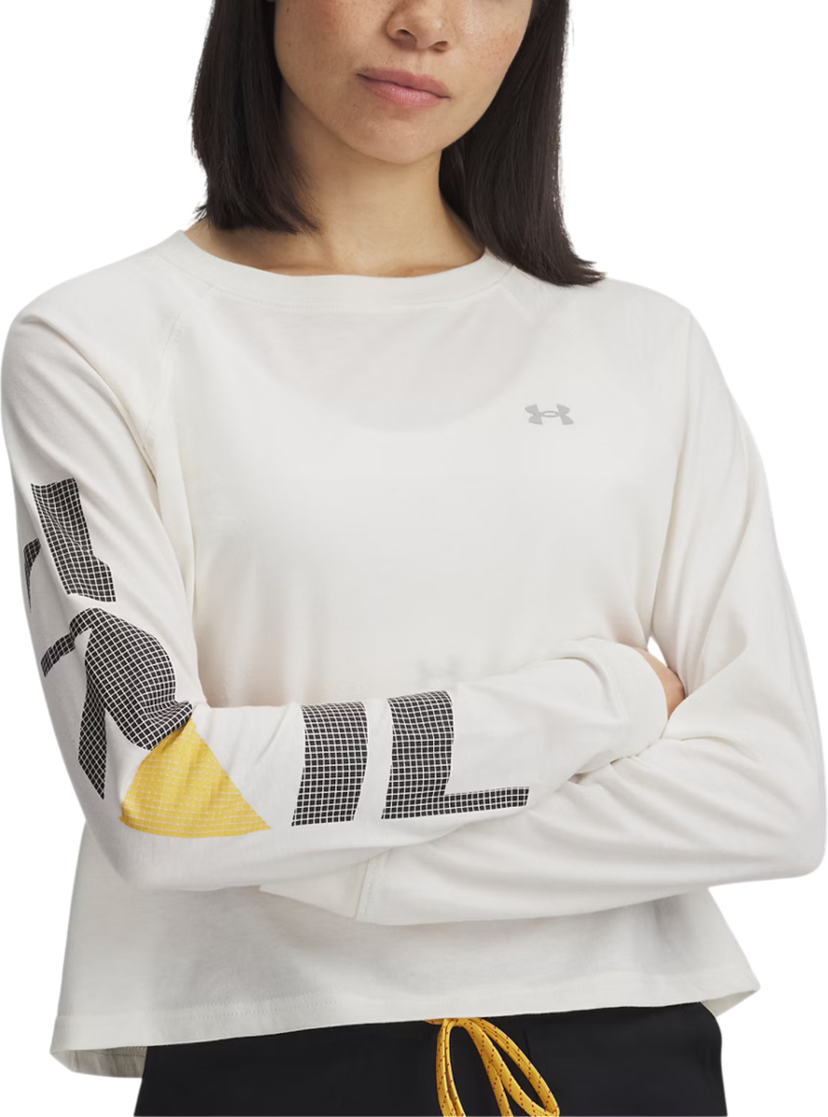 T-shirt Under Armour Under Armour UA Trail Run Graphic Long Sleeve T-Shirt Vit | 1389843-279