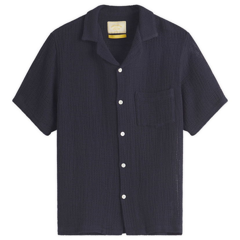 Skjorta Portuguese Flannel Portuguese Flannel Salva Mesh Vacation Shirt, Large Mörkblå | SS25-081-NVY