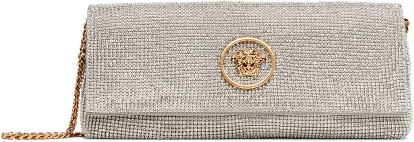 Handväska Versace Versace 'La Medusa' Crystal Clutch Metallisk | 1019867_1A15325