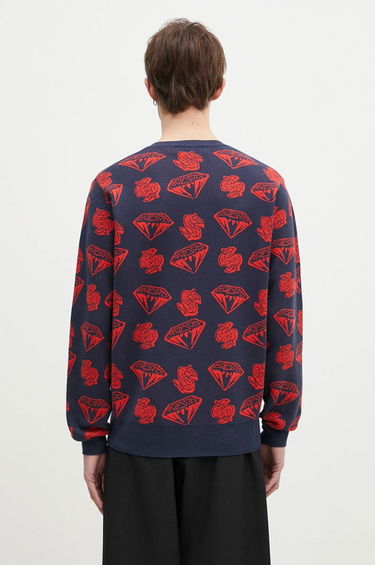 Sweater BILLIONAIRE BOYS CLUB Diamonds & Dollars Knitted Jumper Blå | B24223, 2