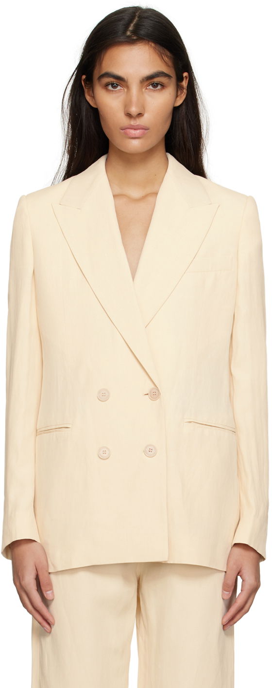 Jacka Stella McCartney Stella McCartney Double-Breasted Blazer Beige | 6500313STA49