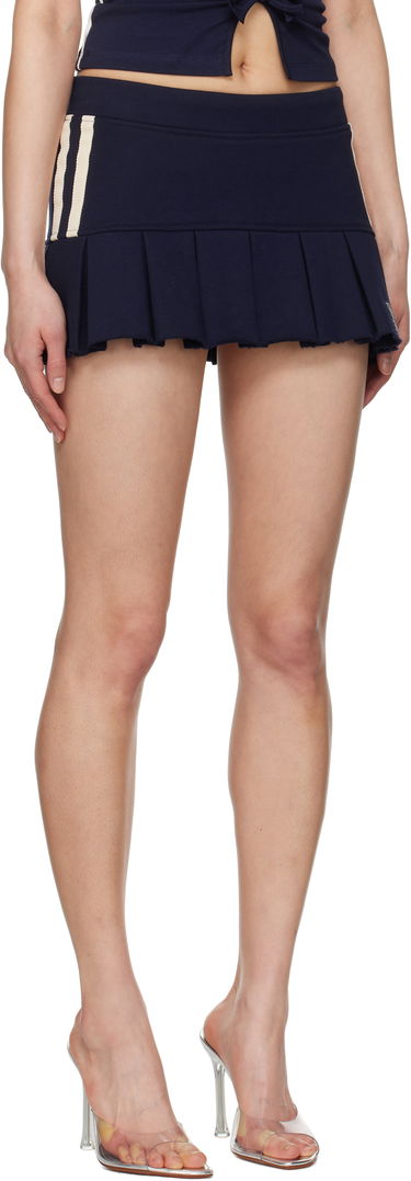 Kjol MISBHV MISBHV Varsity Pleated Miniskirt Mörkblå | 250W858, 1