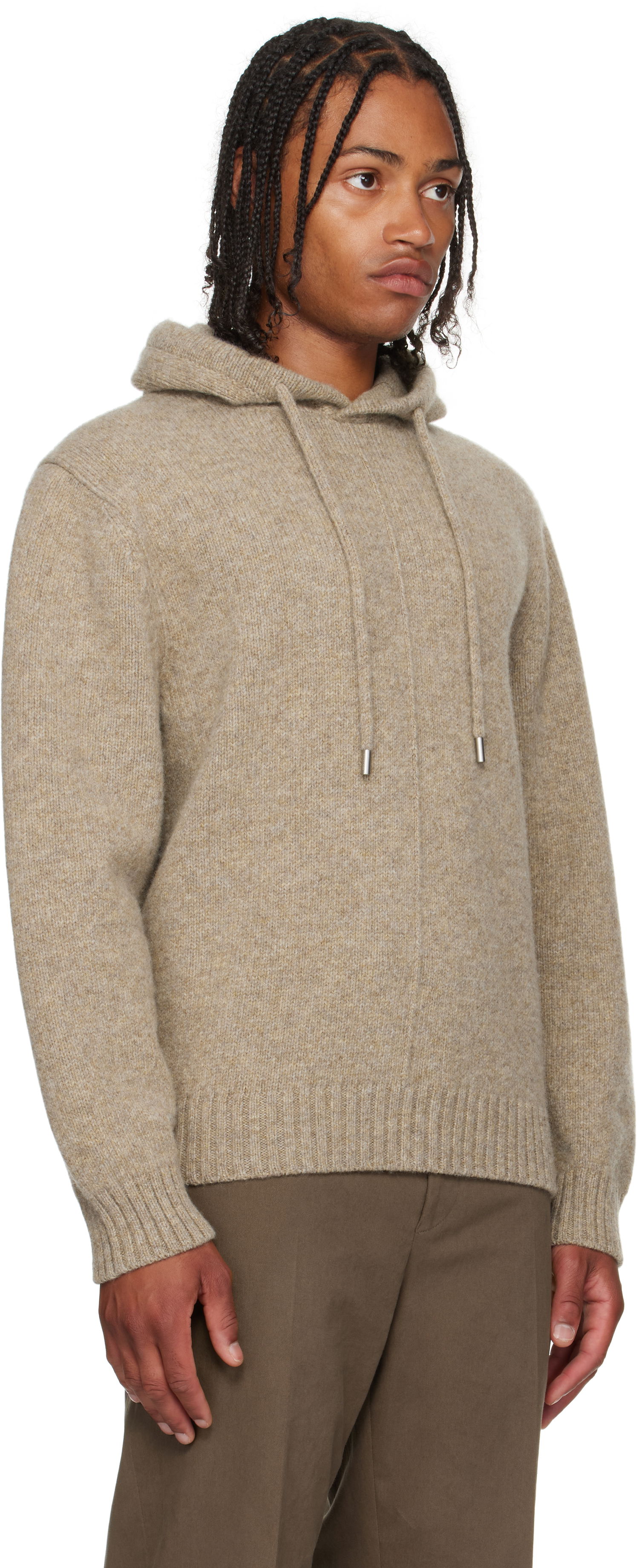 Sweatshirt FERRAGAMO Ferragamo Knit Hoodie Beige | 786243, 1