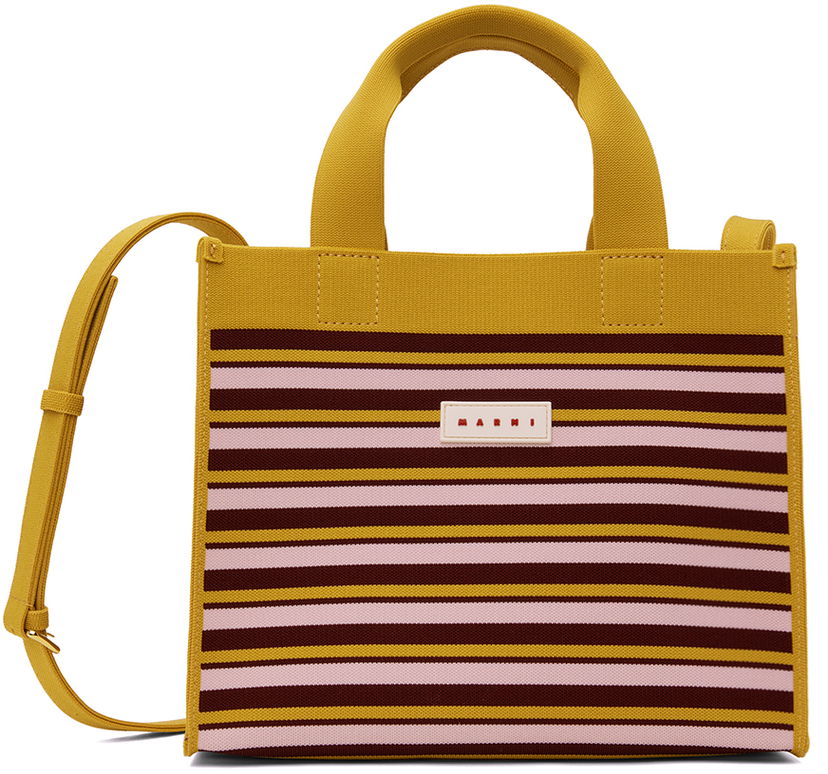 Tygpåse Marni Small Shopping Tote Bag Rosa | SHMP0083Q1 P6485