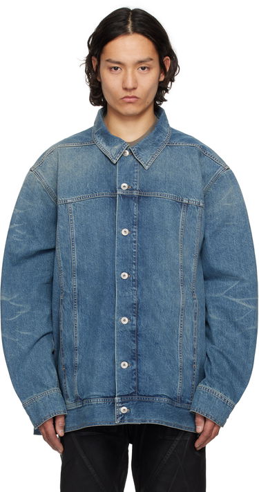 Jacka Rick Owens Rick Owens DRKSHDW Hollywood Jumbo Worker Denim Jacket Blå | DU01E3761 DWB, 0