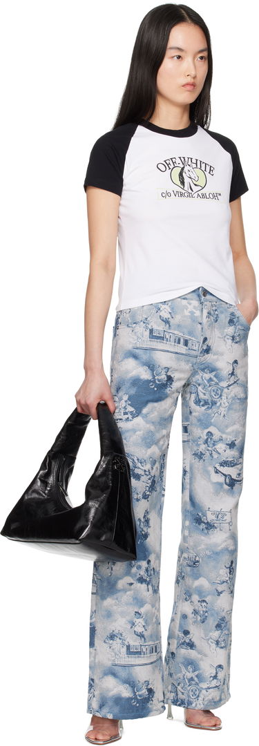 T-shirt Off-White Off-White Horse Billboard Raglan T-Shirt Vit | OWAA137S25JER0010110, 3
