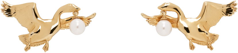 Örhängen Moschino Moschino Archive Goose Pearl Drop Earrings Metallisk | 25171A910784011607
