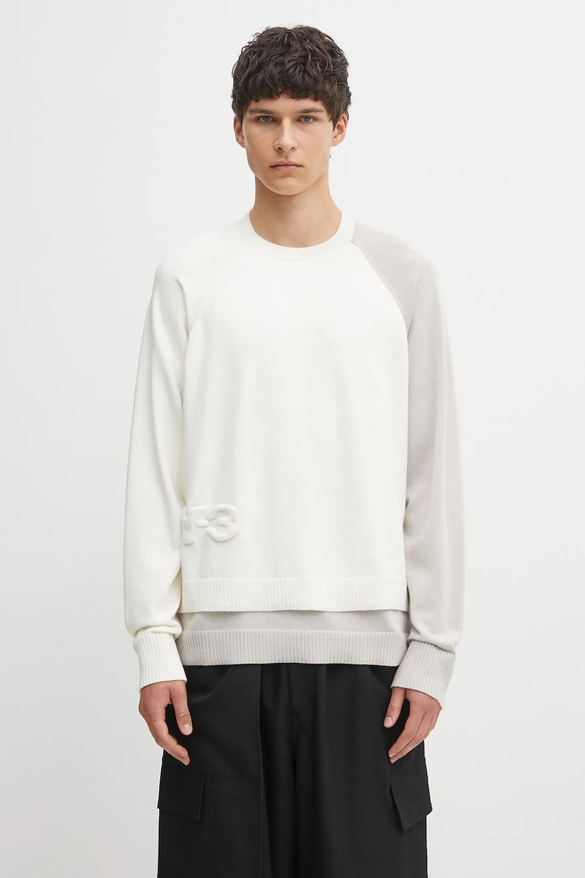 Sweater Y-3 Y-3 Logo Knit Sweater Vit | KB4642