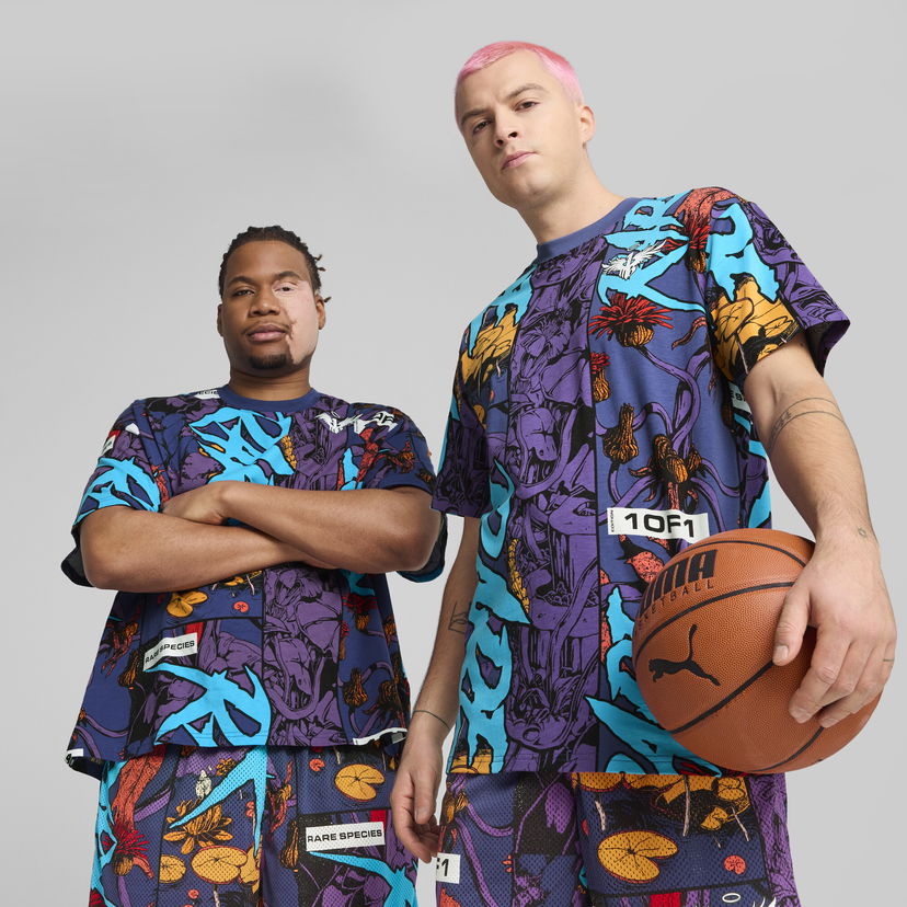 T-shirt Puma Melo Phoenix All-Over Print Basketball T-Shirt Purpur | 630757_01